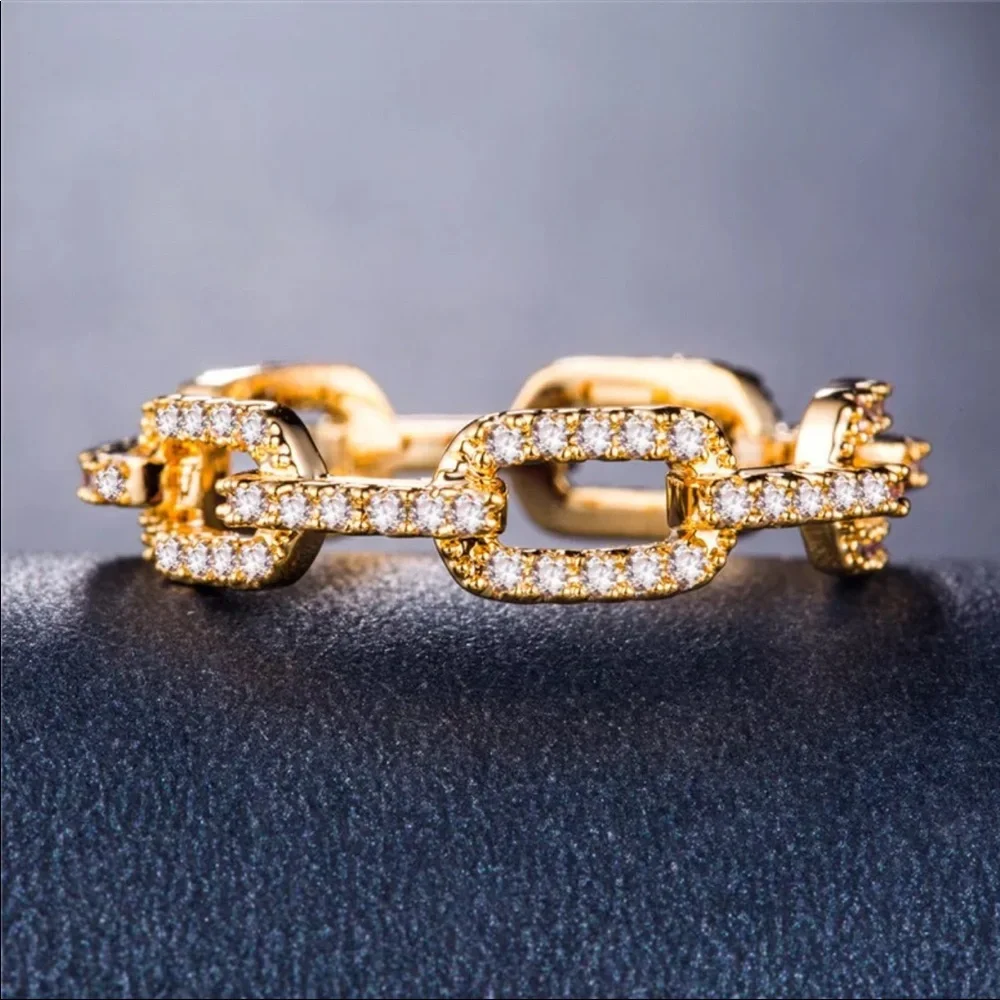 New Women’s Yellow Gold Plated Diamond Eternity Ring - Picture 2 of 8